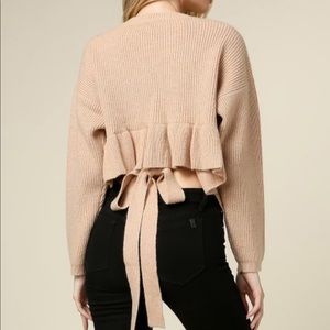 ❗️LAST CHANCE...Ruffled self tie back knit sweater